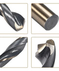 Top Shelf Heavy Duty Workhorse 12 mm Straight Shank Twist Drill Bits with sharp tip and gold titanium finish for precision drilling.