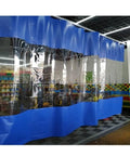 Track System Divider Curtain For Garage And Workshop, Waterproof Vinyl Partition Tarp With Clear Panels And Straight Track