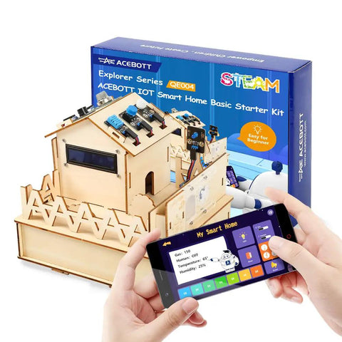IoT Smart Home Starter Kit For Arduino IDE Hands On STEM Project For Kids Teens And Adults With sensors and 3D wooden puzzle house