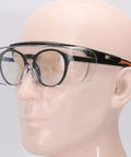 Kick Up Dust Without Fogging Out These Safety Glasses Fit Seamless Over Your Specs Scratch Proof Lenses Ansi Certified Gear shown on mannequin face.