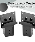 Pair of Mofeez outdoor 4x4 compound angle brackets, powder-coated steel with pre-drilled holes, set of 4