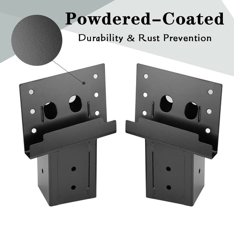 Pair of Mofeez outdoor 4x4 compound angle brackets, powder-coated steel with pre-drilled holes, set of 4