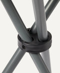 Close-up of Collapsible Portable Camping Stool For Hiking, Hunting, And Fishing, Lightweight Steel Frame joint, 225 Pound Capacity.