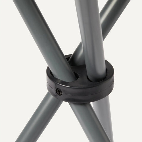 Close-up of Collapsible Portable Camping Stool For Hiking, Hunting, And Fishing, Lightweight Steel Frame joint, 225 Pound Capacity.