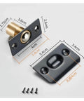 12 Piece Door Ball Catch Latch Kit Featuring Solid Copper And Stainless Steel Construction For Hidden Cabinet Toilet Bathroom Cupboard Lock Hardware With Adjustable Elastic Clamp Mechanism You Know It Fits Like A Charm.