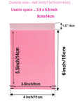Pink Bubble Mailers 4x6 Inches 25 Pack Padded Self Seal Envelopes with dimensions and usable space shown