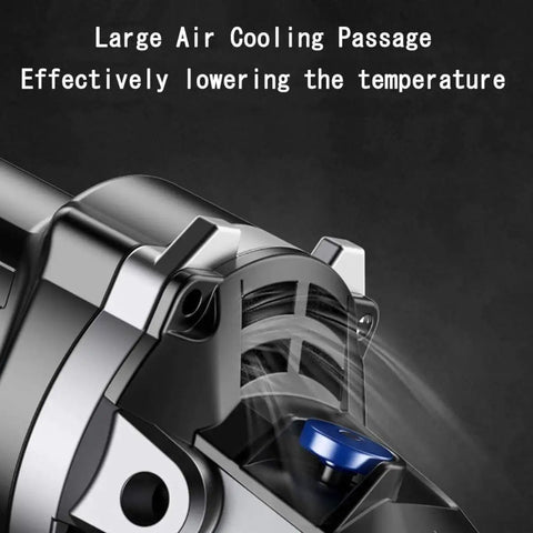 Close-up of Hella Tough Corded Angle Grinder's large air cooling passage for effective temperature control.