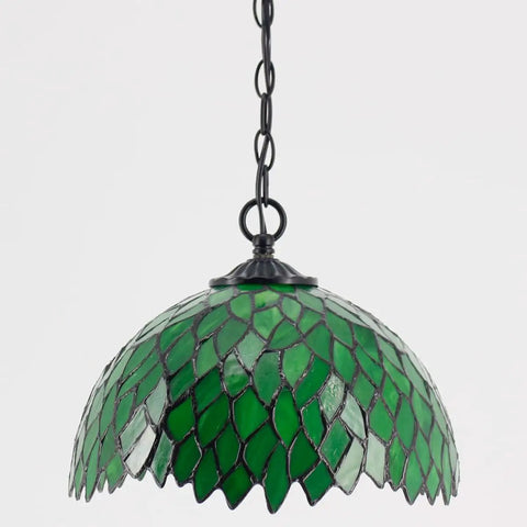 Tiffany Style Pendant Light Plug In With Green Wisteria Stained Glass 12 Inch Hanging Lamp For Island Kitchen Bar Hallway Dining Bedroom Entryway Home Office S523 Series A Modern Lit Vibe For Any Room.