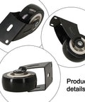 Adjustable Cabinet Door Bottom Support Wheel Anti Sag Fixing Bracket Heavy Duty Steel Build with black rubber wheel details.