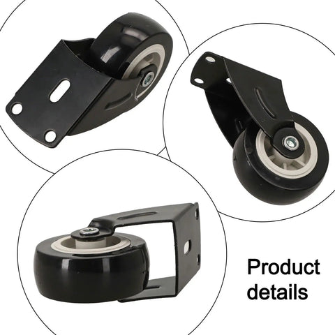Adjustable Cabinet Door Bottom Support Wheel Anti Sag Fixing Bracket Heavy Duty Steel Build with black rubber wheel details.