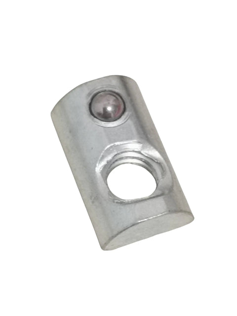 1/4-20 Steel T-Nut With Ball Spring For Aluminum Extrusion Rails, Fits 1010 Series And 1.0 Inch Base Profiles, close-up
