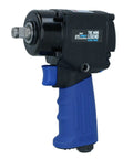 Compact Half Size Air Impact Wrench With Durable Composite Shell packs serious 680 Nm output, featuring ergonomic blue grip for easy handling.