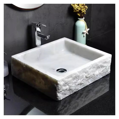 Premium Above Counter Vessel Sink For Modern Bathroom Vanity Slick Ceramic Washbasin Heavy Duty Build Easy Install Zero Fuss Indoor Or Balcony Ready Total Bath Upgrade with square design and smooth inner bowl.