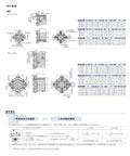HFC series technical drawing showing dimensions and specifications for Heavy Duty Pneumatic Claw Gripper Cylinder For Hfc16 20 Hfcy16 20 Hfcx16 20 Series.