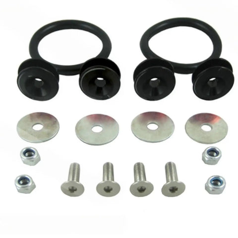 Black Quick Release Bumper Trunk Fastener Kit No Tools Needed Replacement Parts For Easy Panel Removal And Secure Hold Fits A Wide Range Of Car Models For Most Makes And Trims Including Sedans SUVs And Hatchbacks. Black car fastener kit with washers, bolts, and nuts