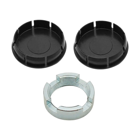 Honda ATV Swingarm Bearing Bolt Nut Seal Cap Kit Beefed Up Heavy Duty Upgrade For Recon 250 TRX250EX TRX250X FourTrax 300 Rancher 350 400 Foreman 400 450 500 Rubicon 500 Replacement Gasket Set, black caps and silver lock nut
