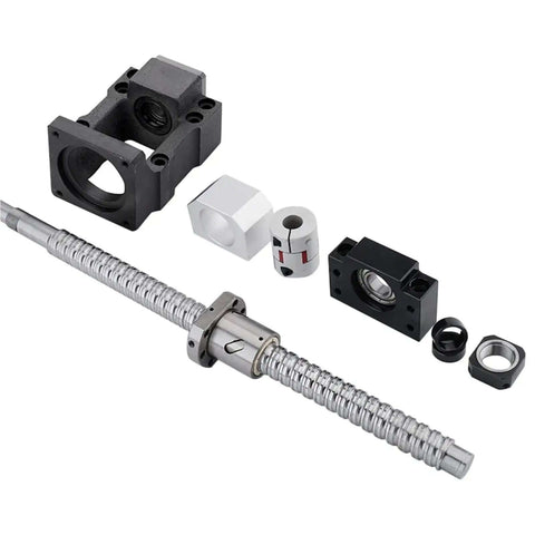 Massive 20mm Ballscrew Kit SFU2010 With Single Nut And Coupler For Nema 23 Motors Plus Extra Bearing Blocks DSG20h For Smooth CNC Builds, ballscrew, bearing blocks and coupler