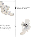 Zinc Alloy Vintage Cupboard Door Handle And Drawer Pull Ring Set In Ivory White with silver details, close-up view 1