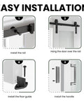 Easy installation steps for 80 By 84 Inch Glass Barn Door Set With Sliding Hardware Kit For 76-78 Inch Openings