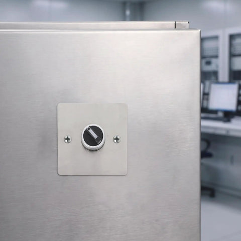 Built Like A Tank Stainless Steel Three Position Selector Switch Panel For Heavy Duty Industrial Machinery Control And Elevator Maintenance With Plug And Play Flush Mount Design on equipment.