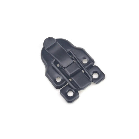 Rock Solid Table Locks 12 Pack Heavy Duty Iron Furniture Connectors With 60 Mounting Screws showing a black table connector latch.