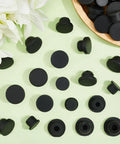 Dope 30 Piece Silicone Stopper Assortment Kit With Five Sizes For Bottles Pipes Flower Pots Flexible Rubber Hole Plugs Waterproof T-Type Button End Covers Black, black silicone T stoppers assorted sizes