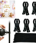 Big Party Balloon Arch Clips Set With 50 Premium Long Clear Latex Balloons To Make Your Birthday Or Wedding Look Totally Awesome And Professional Without Breaking The Bank For Any Home Decor Shindig, black clips and balloon sticks for arch setup