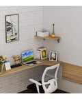 Solid As A Rock Foldable Shelf Brackets Two Pack Stainless Steel Wall Mount supports heavy duty rustproof triangle hinges installed in office.
