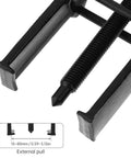 Close-up of Two Claw Bearing Puller Tool for Auto Maintenance with high torque breaker bar, external pull view, 8-inch size.