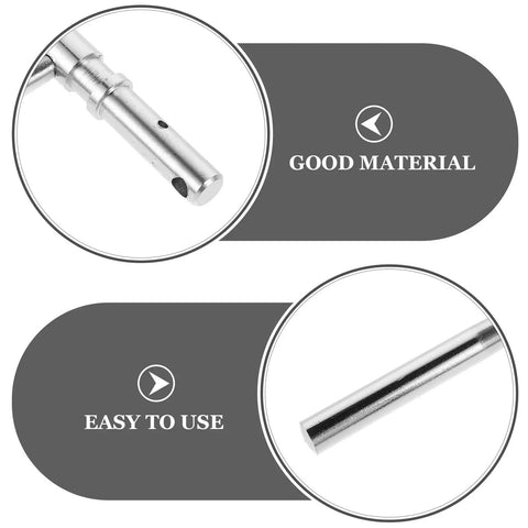 Beefy CNC Precision Boiler Door Handle Replacement Hardware For Fireplace Doors And Stove Handles Universal Stove Door Knob Replacement Parts Durable Metal Pull Grip Easy Install Safe And Reliable Fits Coal Stoves And More silver metal handle close-up