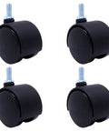 1.5 inch swivel furniture casters set of 4 black nylon wheels
