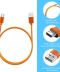 All In One Video Doorbell Replacement Kit With Cable USB Charger Cord T6 T15 Screwdriver Bits And Twenty Screws For 2 3 Pro Models Compatible Orange Plug And Play Ready orange USB charging cable