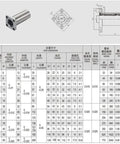 LMK35LUU 35mm Linear Ball Bearing With Square Flange For 35mm Guide Rails And Round Shafts CNC Motion System Pro Grade Workhorse For Smooth Quiet Linear Movement dimensions chart