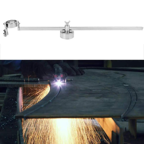 Circle Guide Wheel For Metal Cutting With Adjustable Height, Heavy Duty P80 Cutter in action, showcasing precise cuts.