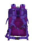 Rear view of 45L Military Tactical Backpack For Men And Women With Molle Daypack Bug Out Bag For Hiking And Trekking 180 Degree Open Unisex Rucksack 17 Inch Laptop Sleeve Ideal For Travel And Outdoor Adventures purple design.