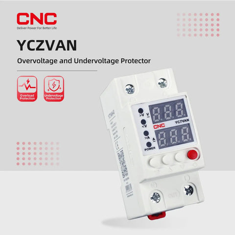 Smart Circuit Breaker With Overvoltage And Undervoltage Protection, Adjustable 80-210V Low Cutoff And 130-300V High Cutoff, 1-63A Overcurrent Guard, DIN Rail Mount For Plug-And-Play Panel Setup In Industrial Cabinets