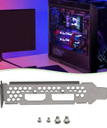 Tough As Nails Low Profile Graphics Card Bracket With Double Displayport And Hdmi Ports For Sapphire Amp Radeon Rx 6400 Lp and screws displayed on a desktop.