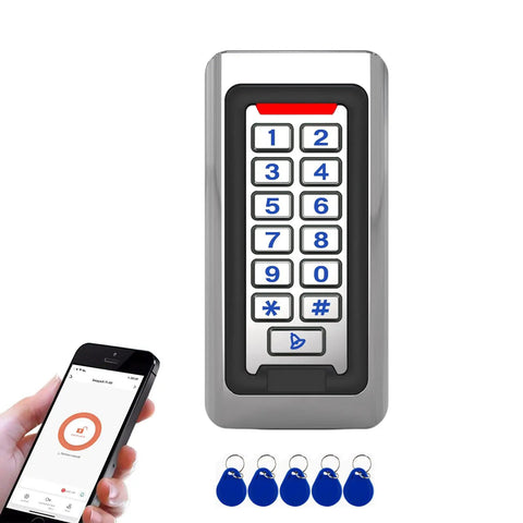 Stainless Steel Outdoor Door Access Control Keypad With Backlit Pad And Built-In Doorbell Button, Tough-As-Nails IP68 Weatherproof