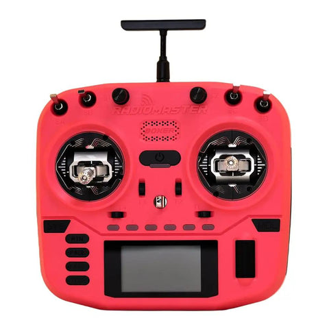 Cherry Red Boxer Crush EdgeTX 2.4G 16CH Transmitter With ExpressLRS RF System AG01 Hall Gimbals front view