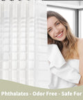 Waterproof PEVA Shower Curtain Liner 70 By 72 Inch With Light Filtering Clear Stripes Design Eco Friendly PVC Free Semi Transparent Bathroom Decor With Durable Hooks