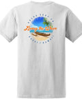 Back view of Men's Outrigger Canoe Heavyweight Cotton T Shirt 6.1 Oz 100 Percent Cotton Old School Classic Throwback Tee White 2XL