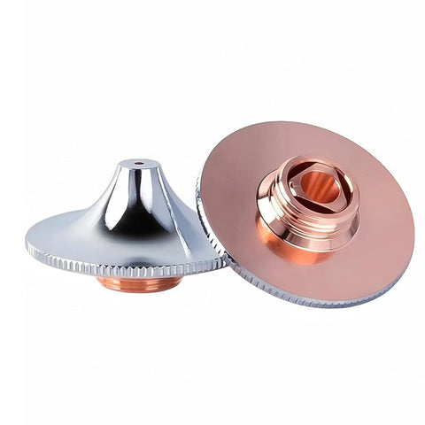 High Speed 28mm Fiber Laser Nozzle Set 5 Pcs Double Layer Caliber D28 H15 M11 for precision cuts, front view