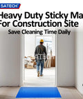 Keep The Floors Spotless With Heavy Duty Tacky Mats 24 By 36 Inches White Adhesive Roll Out Sheets for construction site use.