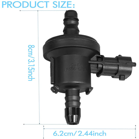 Direct OEM Replacement Vapor Canister Purge Valve 0280142500 with dimensions, fits Ford Fiesta 1.6L 2014-2019 and Focus 2.0L 2.3L
