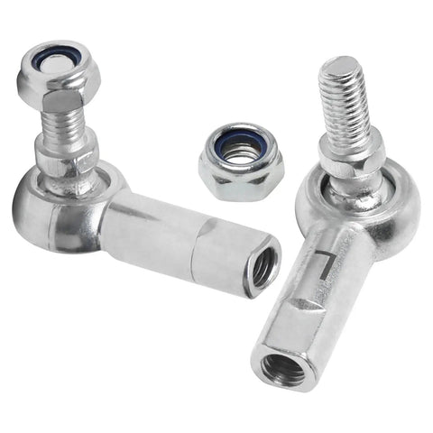 M8 X 1.25mm Rod End Bearings Set Of 4 With 8mm Bore Ball Joints image showing smooth finish and detailed threads for steering linkage use.