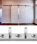 Stainless Steel Floor Guide Roller for Sliding Barn Doors, heavy duty hardware with double wheel design, durable 304 stainless, 2.6x0.8 inch