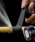 Self Fusing Silicone Tape 2 Rolls 1 Inch By 10 Foot Black Waterproof Rescue Tape used for sealing a leaking pipe.