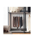 Top Shelf Wood Walk In Closet Organizer System Featuring Straight Up Customizable Shelves Heavy Duty Hanging Rods And Hassle Free Drawers For Bedroom Storage That Honestly Maximizes Space with hanging clothes and adjustable shelves.