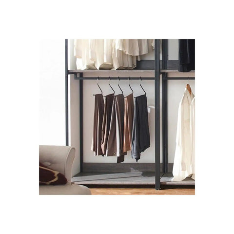 Top Shelf Wood Walk In Closet Organizer System Featuring Straight Up Customizable Shelves Heavy Duty Hanging Rods And Hassle Free Drawers For Bedroom Storage That Honestly Maximizes Space with hanging clothes and adjustable shelves.