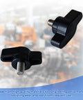 Heavy Duty 4 Pack Rip Fence Lock Knobs And Easy Grip Edge Guide Handles For Cordless Circular Saws Replaces 313678001 close-up view of black steel knobs.